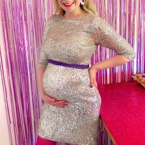 Maternity Silver Sequin Dress